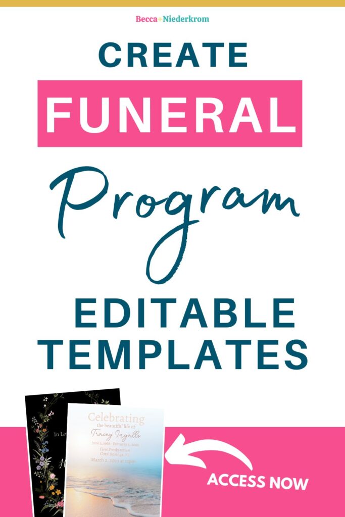 Funeral Program Editable Templates: Creating Meaningful Memorials with ...